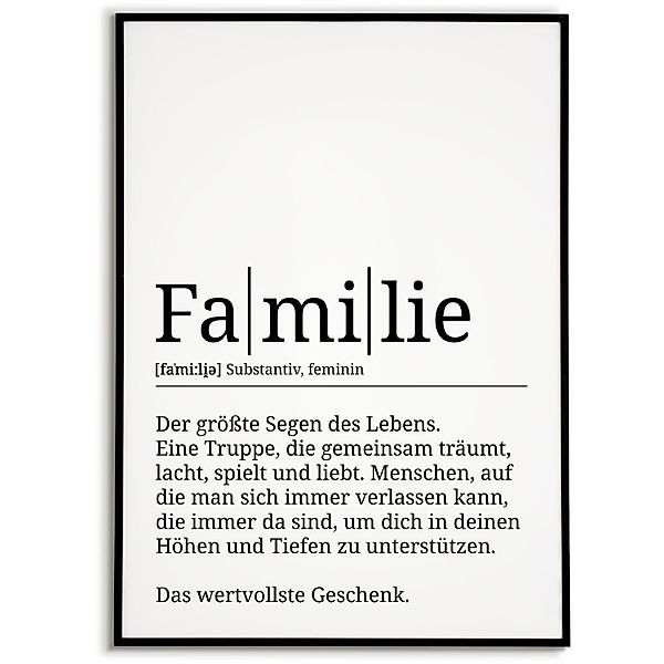Tigerlino Poster Familie Definition Wandbild Dekoration günstig online kaufen