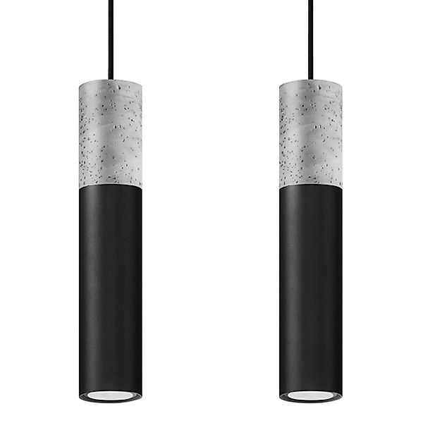 Sollux Lighting Hängeleuchte Borgio 2 Schwarz günstig online kaufen