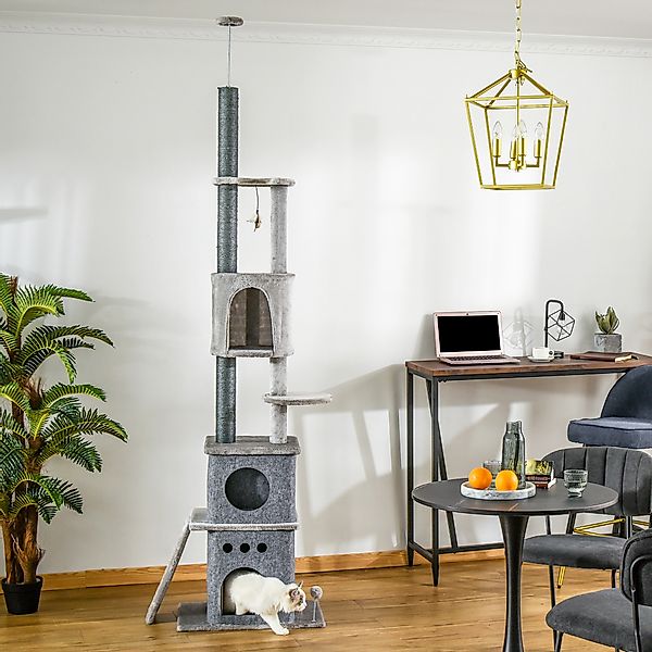 PawHut Kratzbaum Deckenhoch XXL 225-255H cm für kleine Katzen, höhenverstel günstig online kaufen