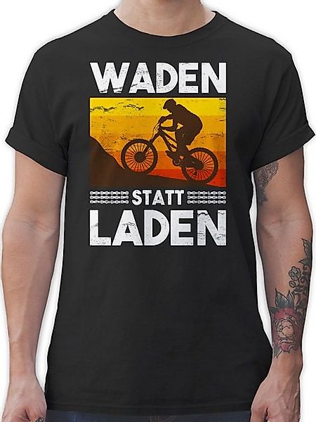 Shirtracer T-Shirt Waden statt Laden Vintage weiß Fahrrad Bekleidung Radspo günstig online kaufen