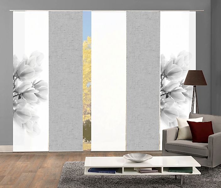 HOME WOHNIDEEN Schiebegardine "KESSI 5er SET" Paneelwagen 5 Stk. tlg. Schie günstig online kaufen