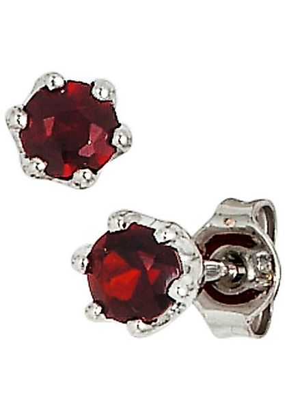 JOBO Paar Ohrstecker, rund 925 Silber mit Granat günstig online kaufen