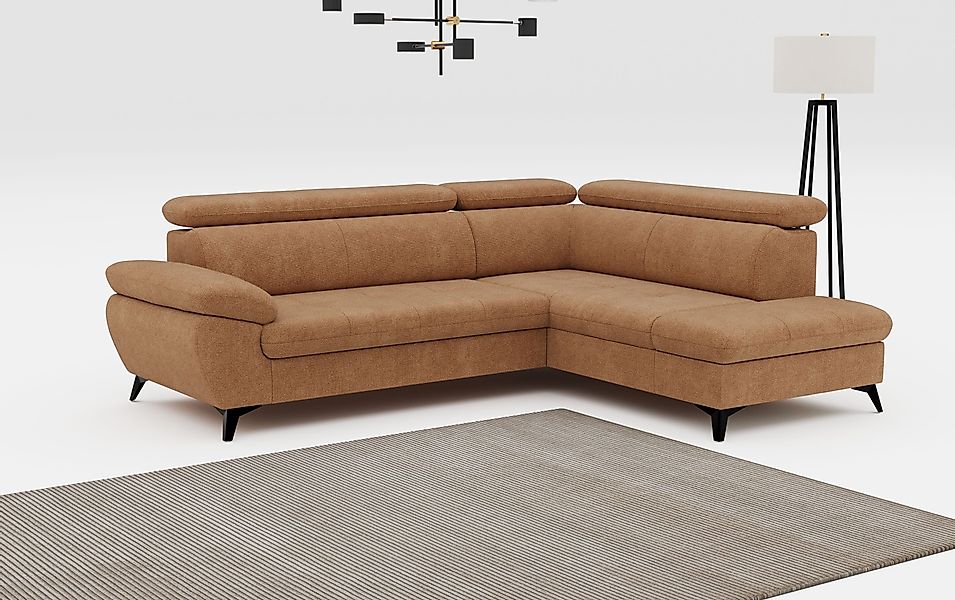 COTTA Ecksofa Hudson L-Form, mit Kopfteilverstellung, günstig online kaufen