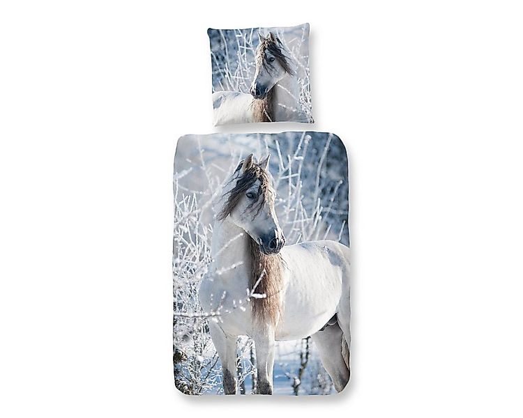 Traumschloss Bettwäsche Comfort Baumwolle, Flanell, 2 teilig, weißes Pferd günstig online kaufen