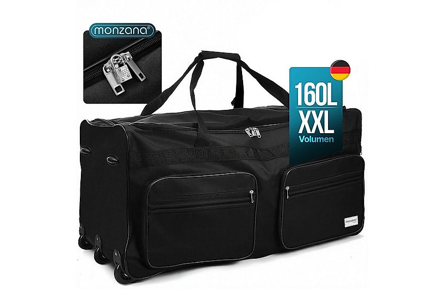 monzana Reisetasche Leonardo, mit Rollen 160L Trolley Teleskopgriff Schwarz günstig online kaufen