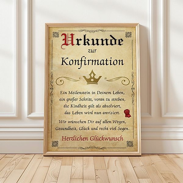 Tigerlino Poster Urkunde Konfirmation Deko Karte günstig online kaufen