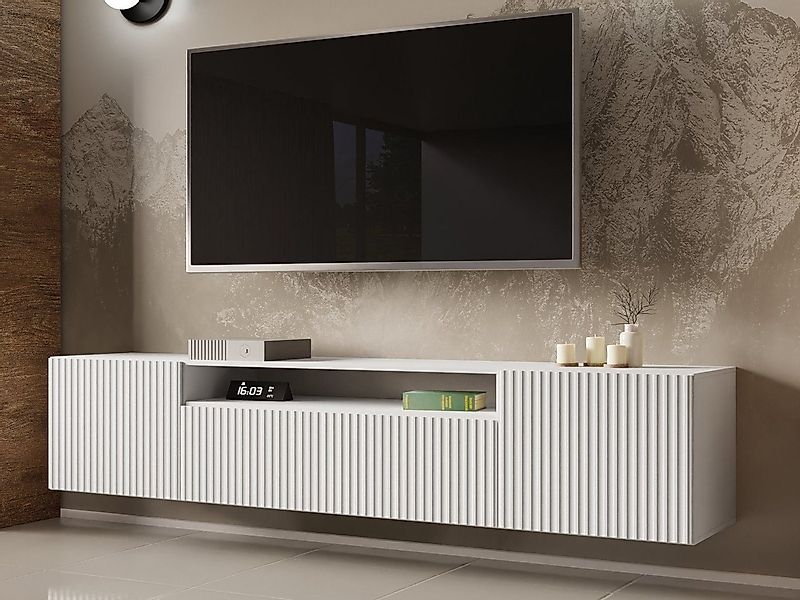Beautysofa TV-Schrank Moderner Hängeschrank mit gefräster NEO-Front (B:200/ günstig online kaufen