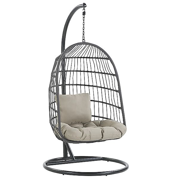 Beliani Hängesessel Schwarz Grau 102x102x199 günstig online kaufen