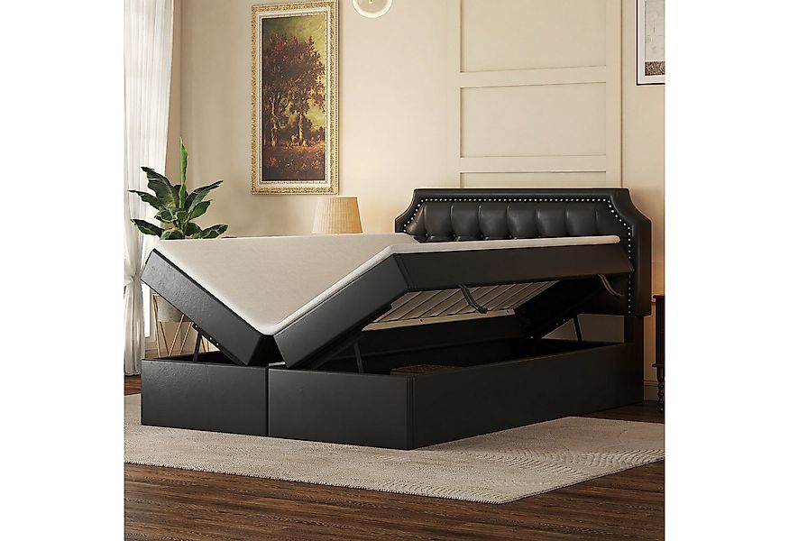 TavilaEcon Boxspringbett Polsterbett mit Lattenrost aus Metallrahmen, aus h günstig online kaufen