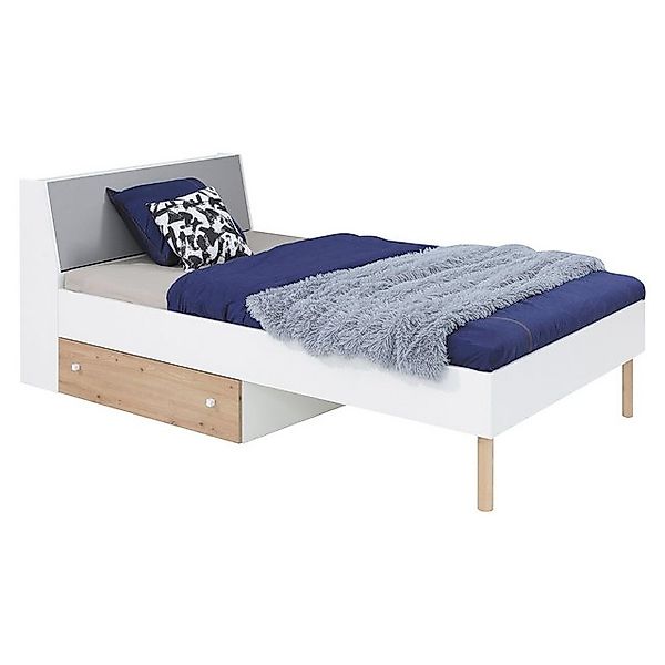 Lomadox Jugendbett FAIRFAX-133, 120x200cm, mit Stauraum im Kopfteil, in wei günstig online kaufen