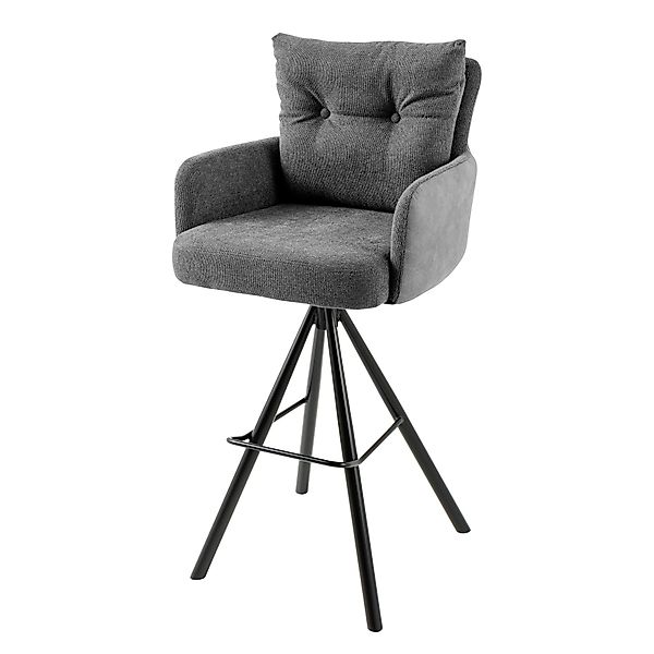 riess-ambiente Barhocker BIG GEORGE anthrazit / schwarz · Samt · Flachgeweb günstig online kaufen