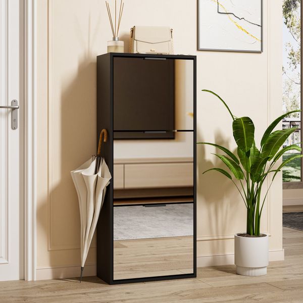 UEV Schuhschrank Spiegelschuhschrank schmal mit 3 günstig online kaufen