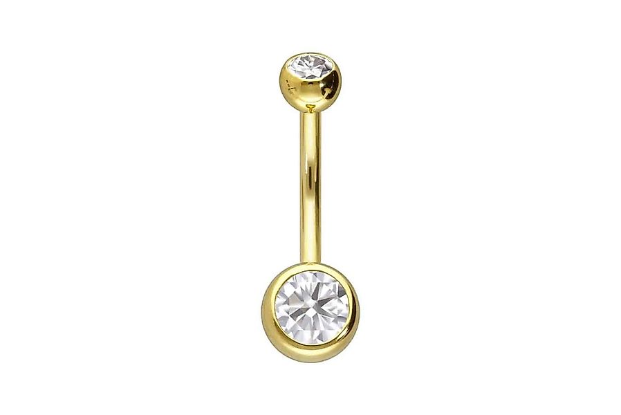PIERCINGLINE Bauchnabelpiercing 14/18 Karat Gold Bananabell 2 MOISSANITE (B günstig online kaufen