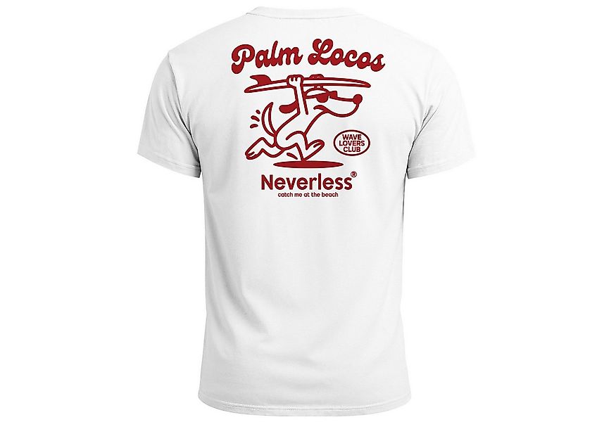 Neverless Print-Shirt Herren T-Shirt Backprint Surfing Design Aufdruck Palm günstig online kaufen