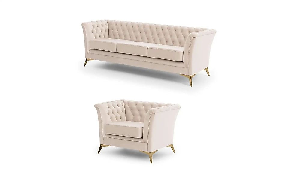 Chesterfield Polstergarnitur 3+1  Wilhelm ¦ beige ¦ Maße (cm): B: 237 H: 78 günstig online kaufen