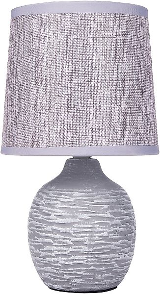 BRUBAKER Tischleuchte Designer Nachttischlampe Grau, Tischlampe, günstig online kaufen