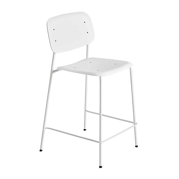 HAY - Soft Edge P10 Barhocker niedrig Gestell Stahl weiß - weiß/Sitzschale günstig online kaufen