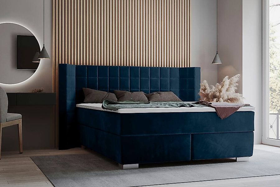 Home affaire Boxspringbett "Piazza" mit Steppung und Kopfteil mit seitliche günstig online kaufen