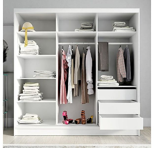 A&J MöbelLand GmbH Schiebetürenschrank IVAR 200 cm mit drei Schubladen und günstig online kaufen