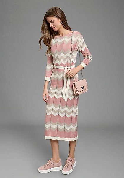 Laura Scott Strickkleid mit modernem Zickzack-Muster günstig online kaufen