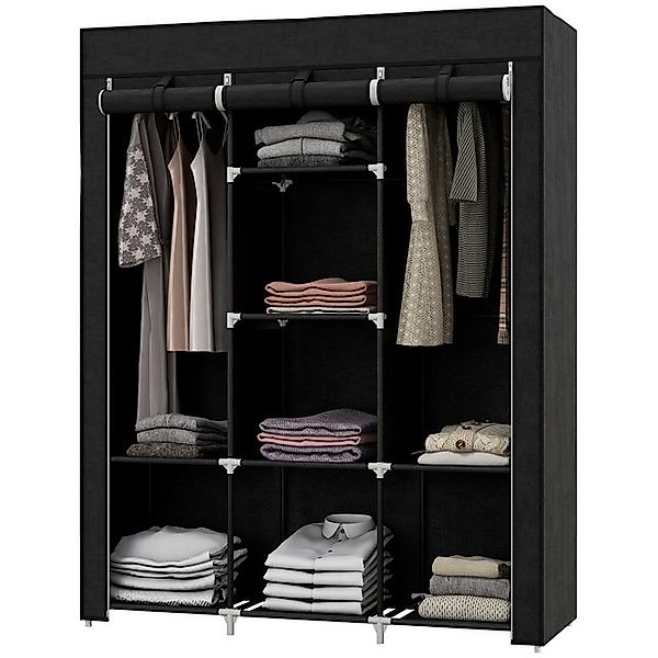 OUTMAX Stoffschrank mit Kleiderstange 8 Ebenen 125x43x162,5cm hellgrau (1-S günstig online kaufen