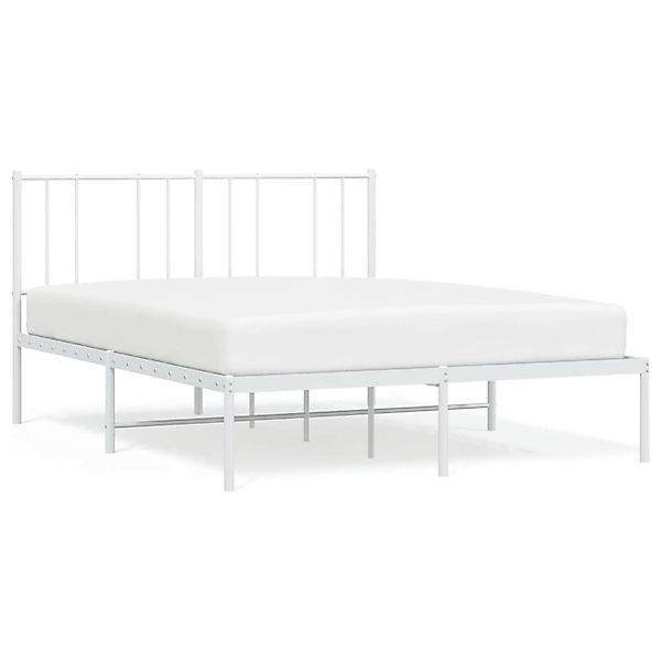 vidaXL Bettgestell mit Kopfteil Metall Weiß 120x200 cm 352527 günstig online kaufen