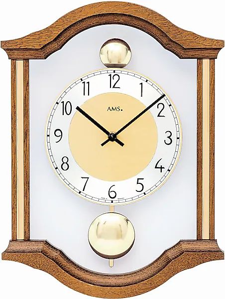 AMS Pendelwanduhr »W7447/4«, Quarzuhr, Holzgehäuse, Eiche,Esszimmer,Wohnzim günstig online kaufen