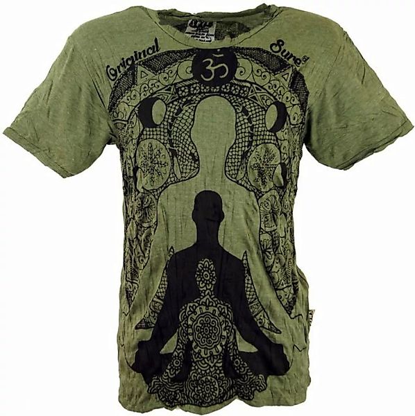 Guru-Shop T-Shirt Sure Herren T-Shirt Meditation Buddha - olive alternative günstig online kaufen