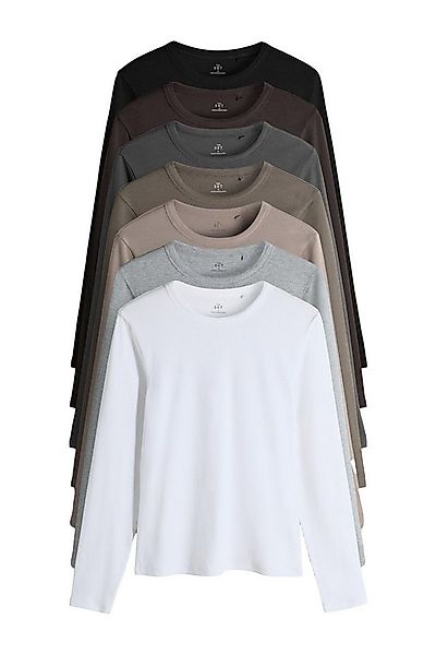 The Set Langarmshirt The Set Gerippte Langarmshirts, 7er-Pack (7-tlg) günstig online kaufen