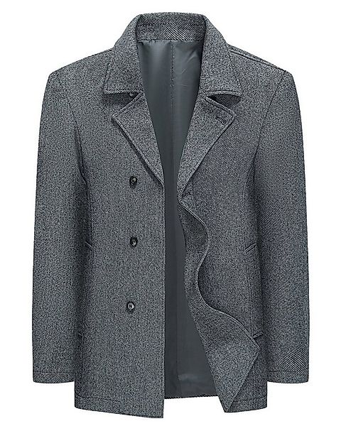 Allthemen Kurzmantel mit Reverskragen Wintermantel Twill Regular Fit Wollma günstig online kaufen