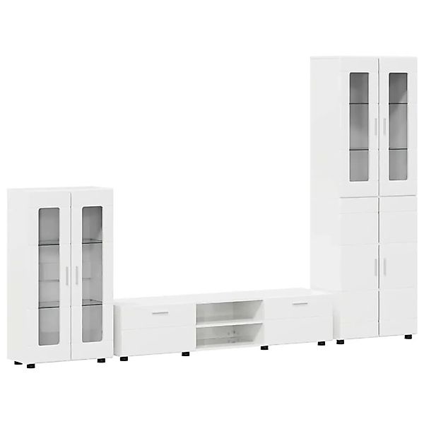 vidaXL TV-Schrankset mit Schubladen Hochglanz Weiß Holzwerkstoff 3397978 günstig online kaufen