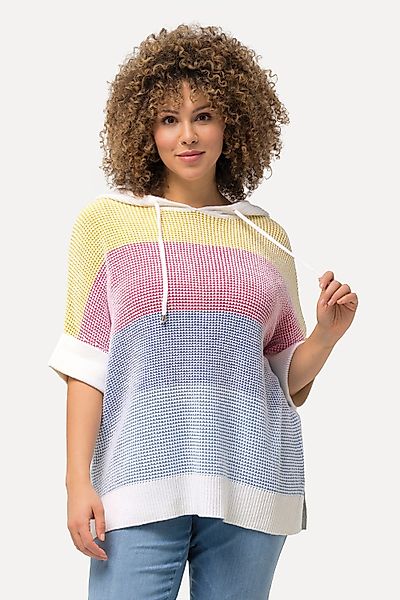 Ulla Popken Pullunder Pullover Blockstreifen Kapuze günstig online kaufen