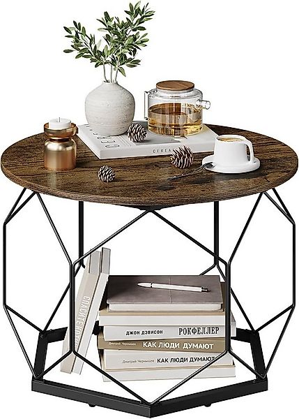 Woltu Couchtisch (1-St), Kaffeetisch mit Stauraum, Holzwerkstoff Metallrahm günstig online kaufen