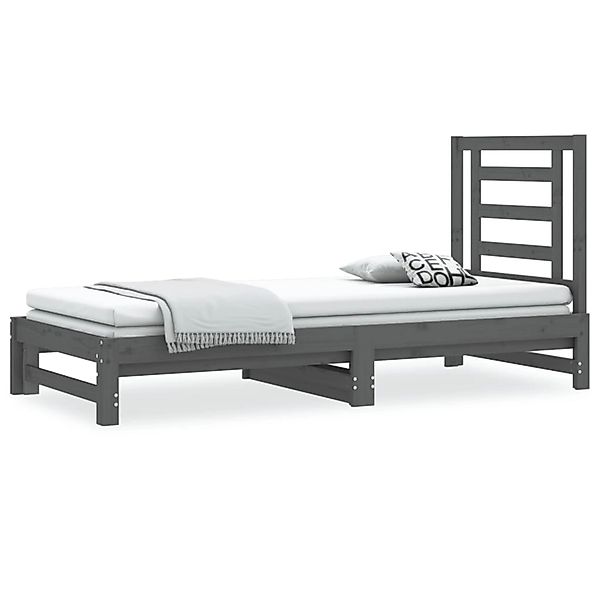 vidaXL Tagesbett Ausziehbar Grau 2x(90x200) cm Massivholz Kiefer1180625 günstig online kaufen