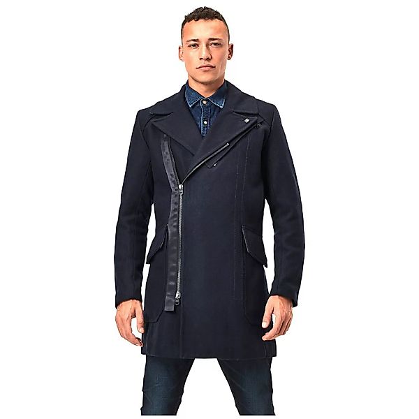 G-star Biker Langer Mantel Aus Wolle L Mazarine Blue günstig online kaufen