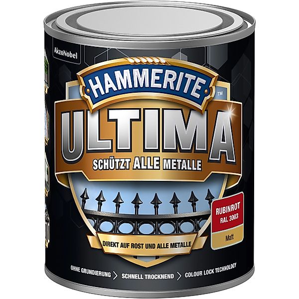 Hammerite Ultima Premium Metall-Schutzlack matt Rubinrot 750 ml günstig online kaufen