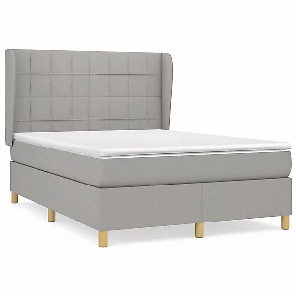 vidaXL Boxspringbett mit Matratze Hellgrau 140x190 cm Stoff1397209 günstig online kaufen