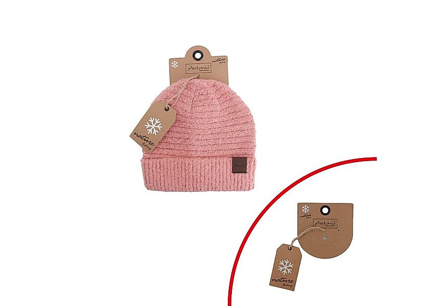 Antonio Strickmütze Antonio Damen Strick Mütze Beanie Bouclé rose (1-St) günstig online kaufen