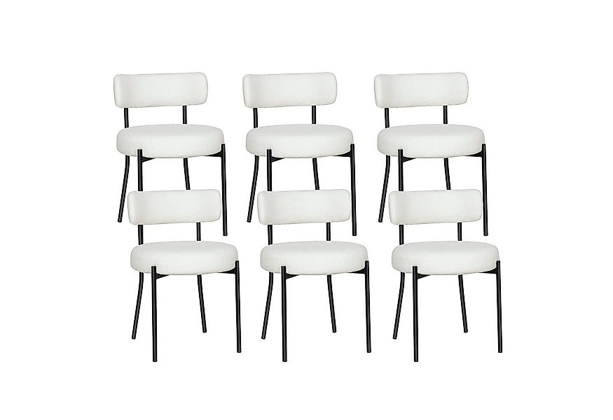 Puluomis Esszimmerstuhl (2/ 4/6er Set Bouclé mit Rückenlehnen, Polsterstühl günstig online kaufen