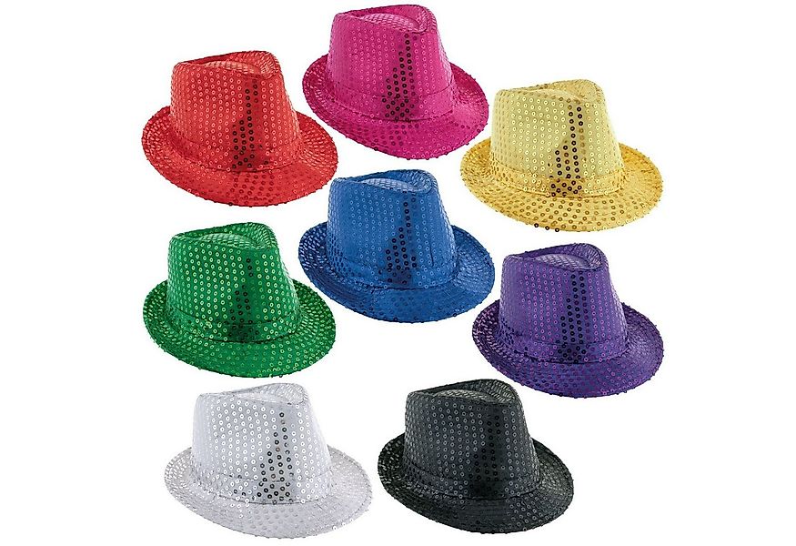 Funny Fashion Kostüm Popstar Hut mit Pailletten – Glitzer Partyhut günstig online kaufen