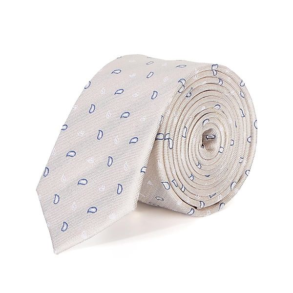 Pfundskerl Extralange Seidenkrawatte mit Webmuster Farbe beige Größe: One S günstig online kaufen