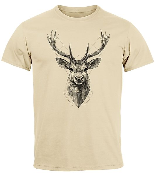 Neverless Print-Shirt Herren T-Shirt Trachtenshirt Hirsch günstig online kaufen
