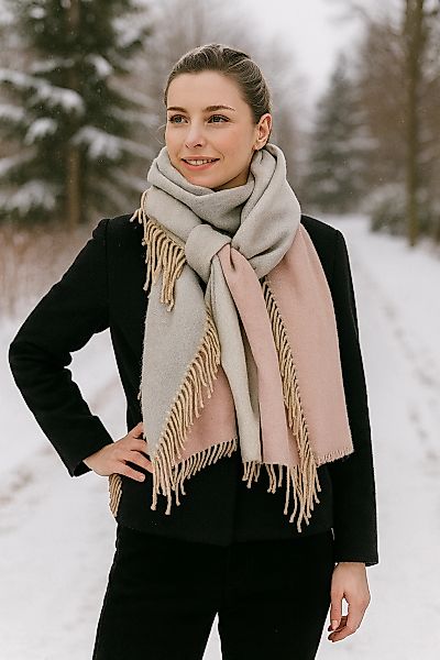 COLLEZIONE ALESSANDRO Wollschal "Wendeschal", in rosa-grau, Made in Italy günstig online kaufen