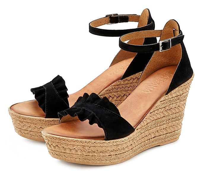 LASCANA Sommerschuh Sandalette Sandale, Sommerschuh aus Leder mit Keilabsat günstig online kaufen