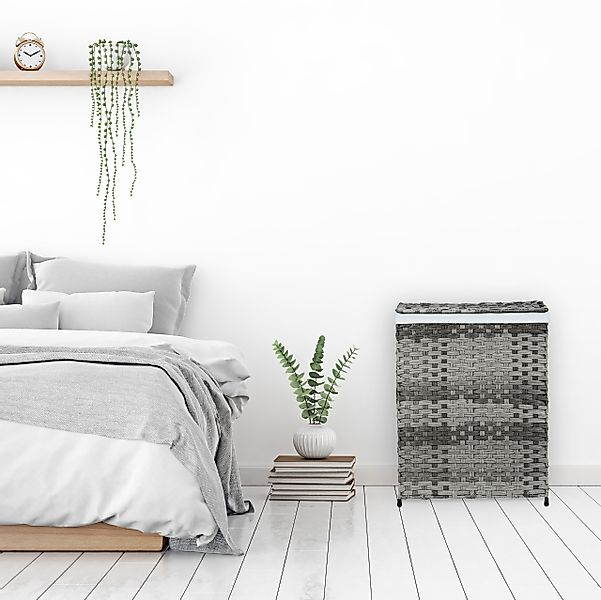 relaxdays Wäschekorb Rattan Optik 90 l, günstig online kaufen
