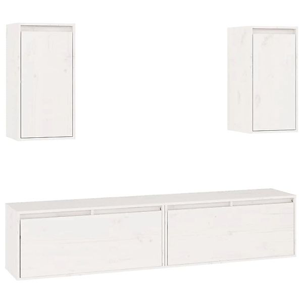 vidaXL TV-Schränke 4 Stk Weiß Massivholz Kiefer 3100170 günstig online kaufen