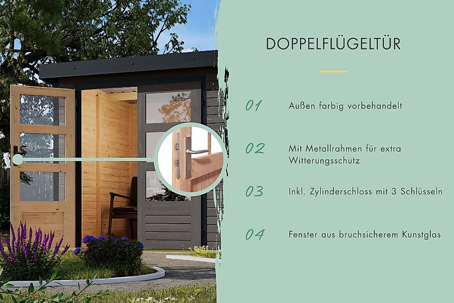 Karibu Gartenhaus "Jupiter 4 B", in verschiedenen Farben günstig online kaufen