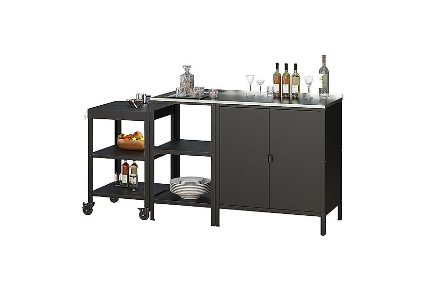 casa.pro Mehrzweckschrank-Set, (3-St), Outdoorset »Bolognano« Schwarz, matt günstig online kaufen