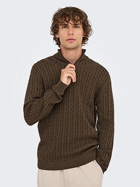 ONLY & SONS Troyer ONSLOUI REG 12 CABEL HALF ZIP KNIT günstig online kaufen