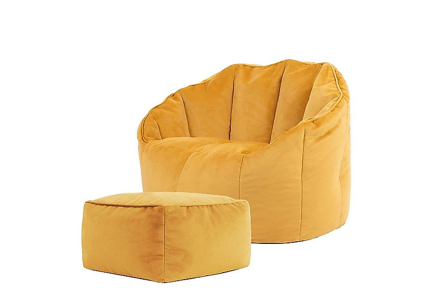 icon Sitzsack Sessel aus Samt „Sirena“ mit Hocker (Spar-Set, 1 x Sitzsack, günstig online kaufen